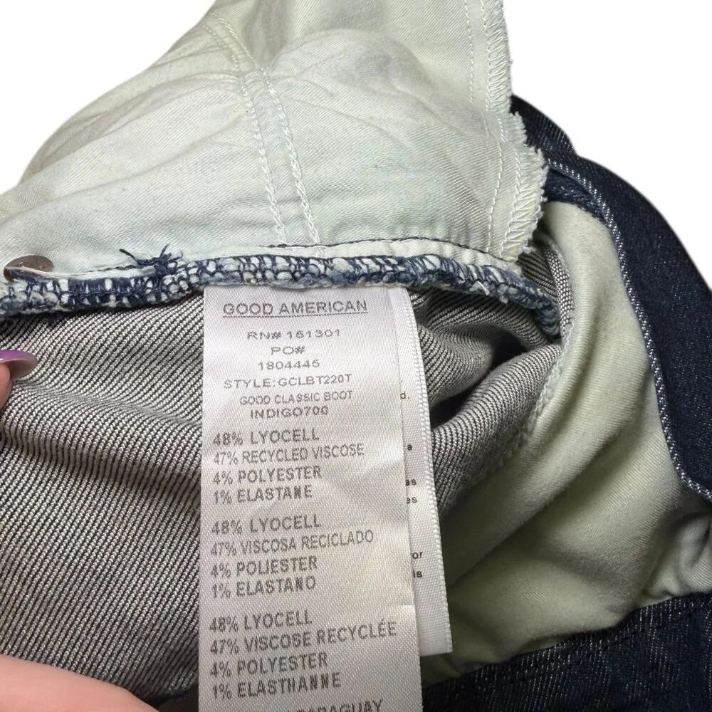 Good American Good Classic Slim Bootcut Jeans High Rise Plus 22 NWT